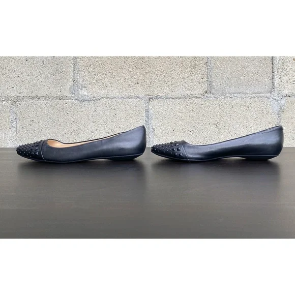 BCBGeneration - Zeleni Black Studded Leather Flats - size 7.5 B - Picture 6 of 12